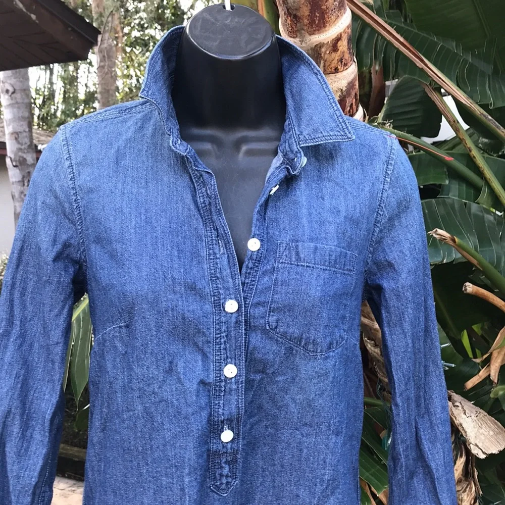 Jcrew denim chambray shirt dress